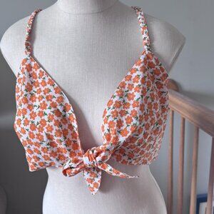 ASOS DESIGN Nordstroms tie front orange floral sexy beach summer top NEW